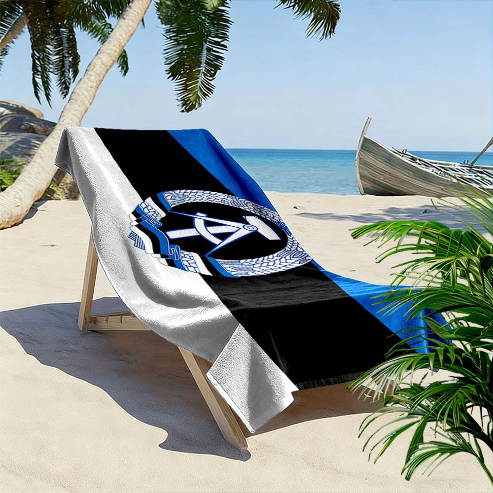 Beach Blanket with Hammer and Compass Emblem Flag, Ultra Soft Quick Dry, Durable Fade Resistant, for Pool Beach Gift