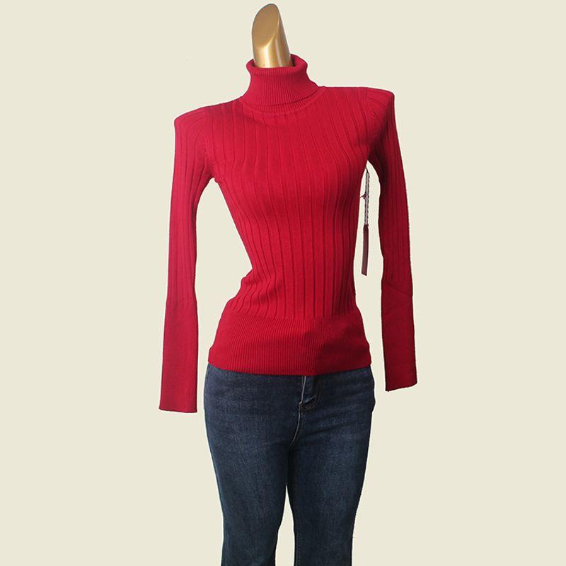 Winter Normcore Turtleneck Big Pit Bottoming Shirt Foreign Trade Original Order Slim Looking Pure Color Long Sleeves Pullover Thermal Sweater