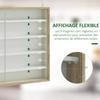 Wall-mounted display case, 80 x 9.5 x 60 cm, 4 height-adjustable shelves, 2 sliding glass doors