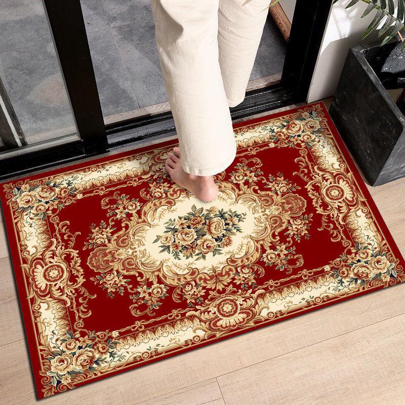 European Crystal Velvet Absorbent Floor Mat for Entrance, Bathroom, Bedroom, or Living Room - Washable.