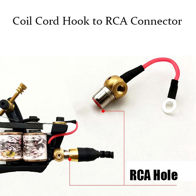 Красный шнур катушки татуировки крючок к гнезду RCA разъем для катушки татуировки машины
