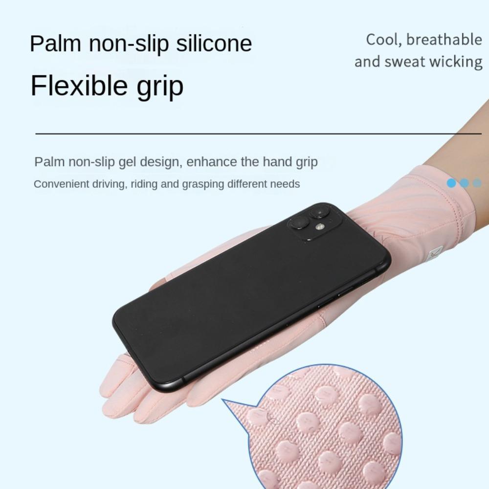 Ледяной шелк Защита от солнца Велосипедные перчатки Защита от УФ-лучей Летние перчатки для вождения Женские Перчатки от солнца Женские