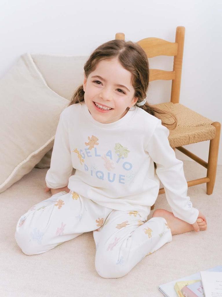 Gelato Pique Plush Print Long Pants PKCP251454 OWHT Kids'