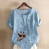 Women's Fashion Giraffe Prined Short Sleeve T-shirt Loose Cotton Shirt Casual Loose Summer Blouse Tops Plus Size