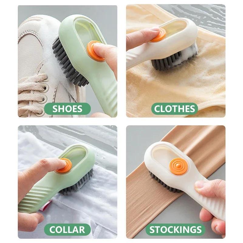 Multifunctional Cleaning Brush Soft-bristled Liquid Shoe Brush Clothes Long Handle Brush Shoe Household Cleaning Tool