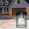 Metal Solar Outdoor Wall Light With Glass Lampshad Porch Wall Mounted Lighting Motion Sensor Houses Porches Garages Courtyard