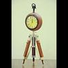 Handmade Wooden Table Clock Deck Clock with Adjustable Tripod Stand Steel Finish Victoria Stayle Home & Office Decor Gift (20 Inch Antique Brown)