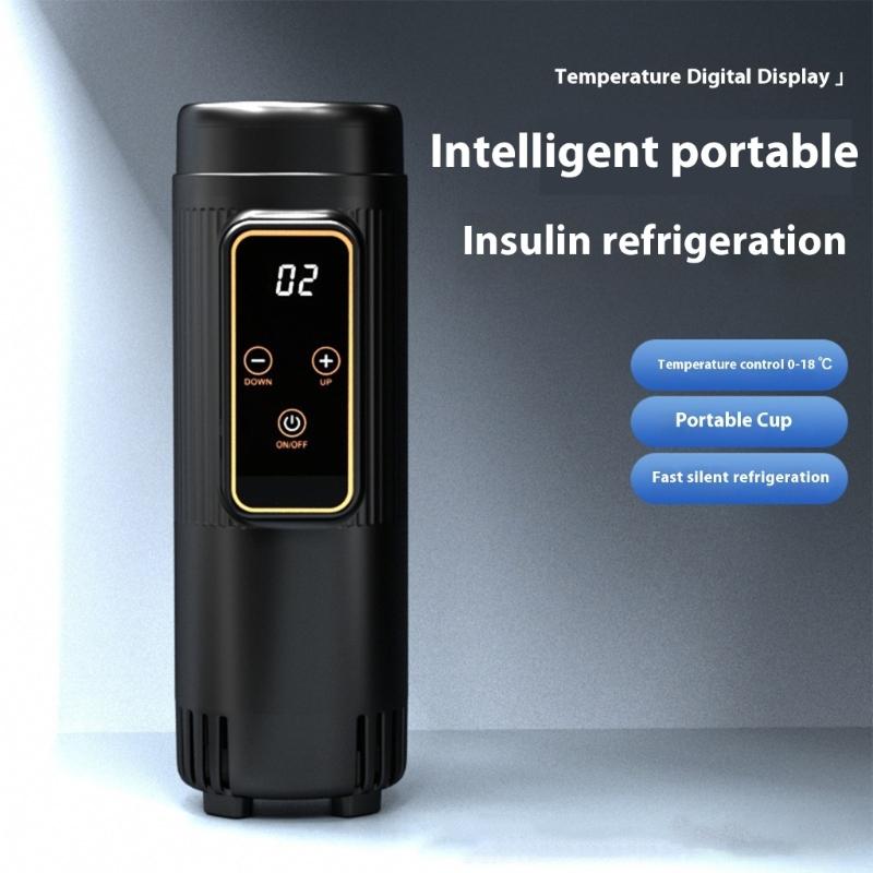 Medicine Fridge with Digital Temperature Display Insulin Coolers Rechargeable Cooling Bottle Medication Organizer