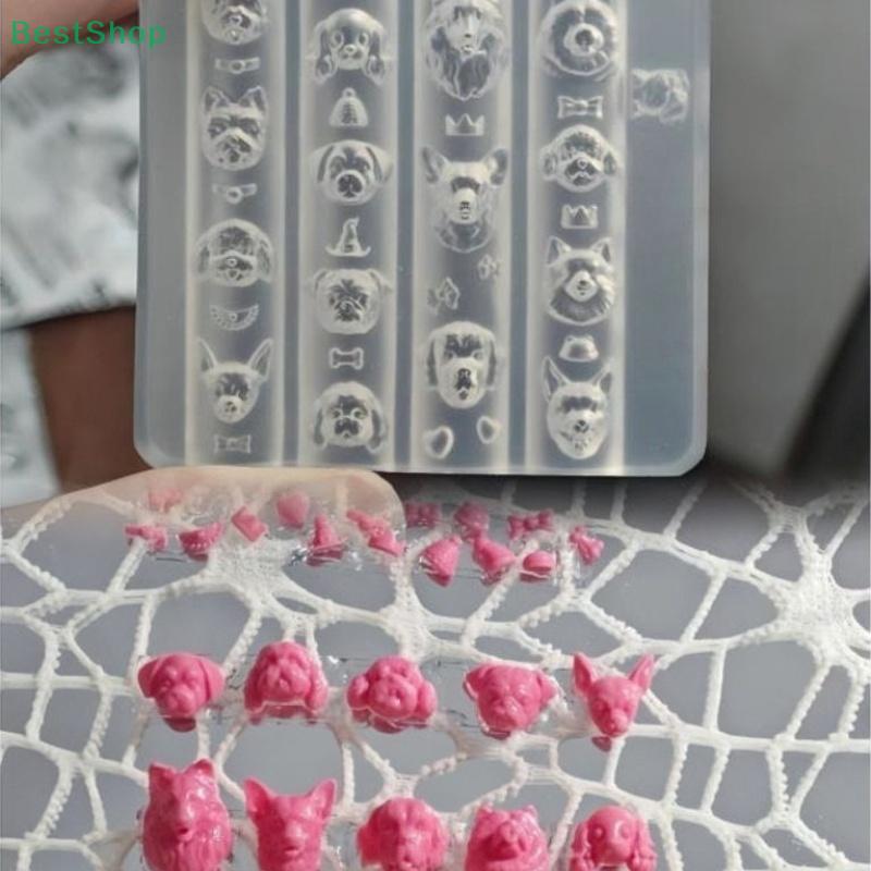 3D Силиконовые Формы для Ногтей Рельефный Дизайн Щенка DIY Декор для Маникюра Прозрачный Шаблон для Маникюра