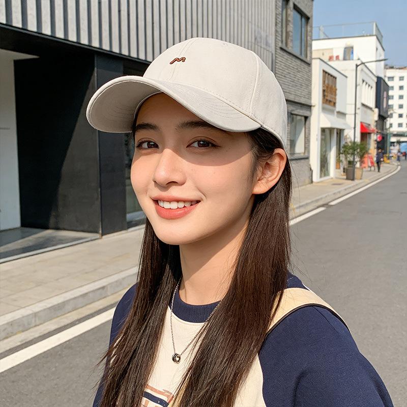Summer hat women's enlarged and deepened simple baseball cap outdoor travel sunshade cap showing face small sunscreen cap