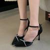 Женские летние сексуальные сандалии с острым носком, фирменный дизайн, женские сандалии 2024 года, элегантные туфли для офиса и пригородных поездок, туфли на шпильках Zapatillas Mu