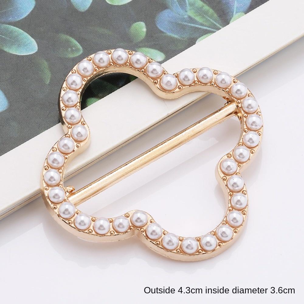 Rhinestone Tie Clips Pearl Shirt Clip Buckle Fashion Shirt Clip  for Women Lady