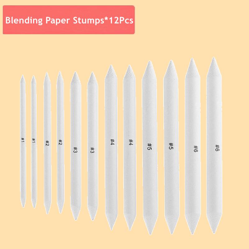 Смешивание пней и лепешек. Бумажные художественные блендеры. Наждачная бумага. Точилка для карандашей. Указатель для художника. Инструменты для рисования углем.