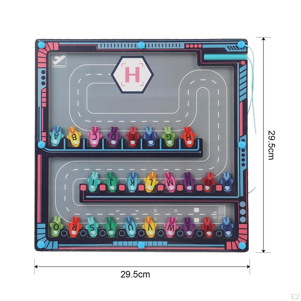 Magnetic Alphabet Maze Letter Puzzle Montessori for Girls Boys Birthday Gift Plane