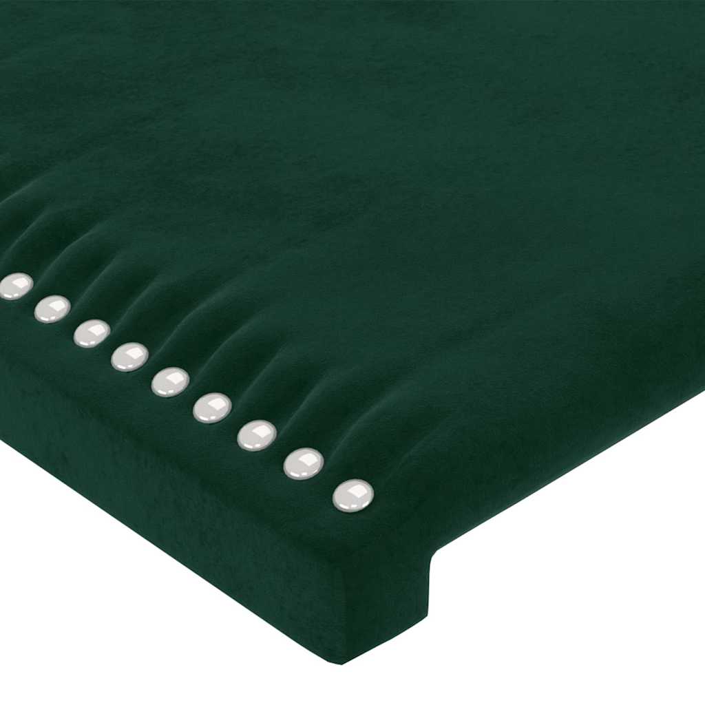 LED Headboard Dark Green 203 x 16 x 118 128 cm Velvet
