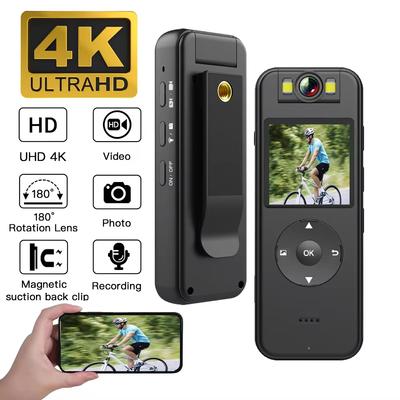 Мини-камера Ultra HD 4K WiFi, портативный небольшой цифровой видеорегистратор, полицейская нательная камера, инфракрасное ночное видение, миниатюрная видеокамера