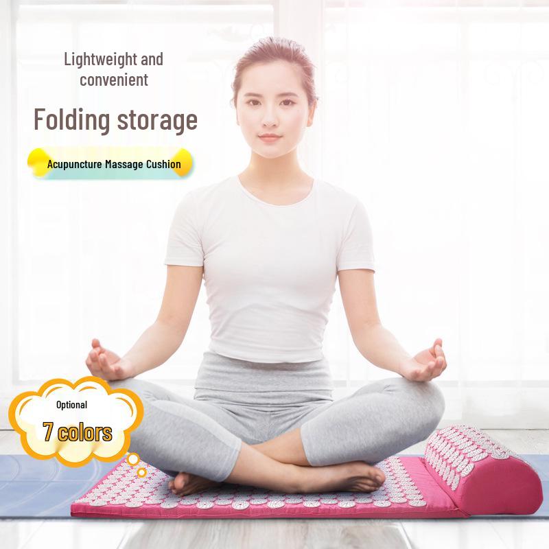 Yoga Acupressure Mat with Head Pillow for Muscle Relaxation and Massage