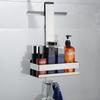 Подвесная полка на заднюю дверь ванной комнаты из нержавеющей стали, полка для хранения на стеклянной двери, держатель для шампуня, лоток для хранения туалетных принадлежностей с крючком