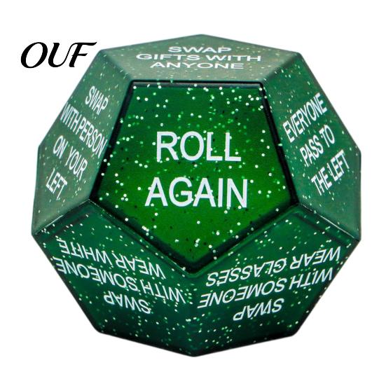Group Activity Props Santa Swap Gift Exchange Dice, 12-Side Glitter Game Christmas Stocking Stuffers, Ideas 12 Sided Fun Dice for Family Party,