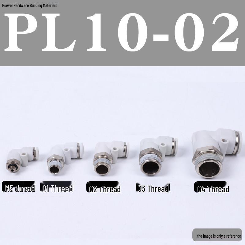 Быстроразъемное соединение для пневматической трубки: PL8-02, 4-M5, 6-01, 10-03, 12-04 Резьбовой угольник
