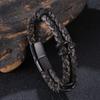 New Charm Multilayer Genuine Leather Bracelet For Men Vintage Man Braid Bangle HipHop Rock Jewelry