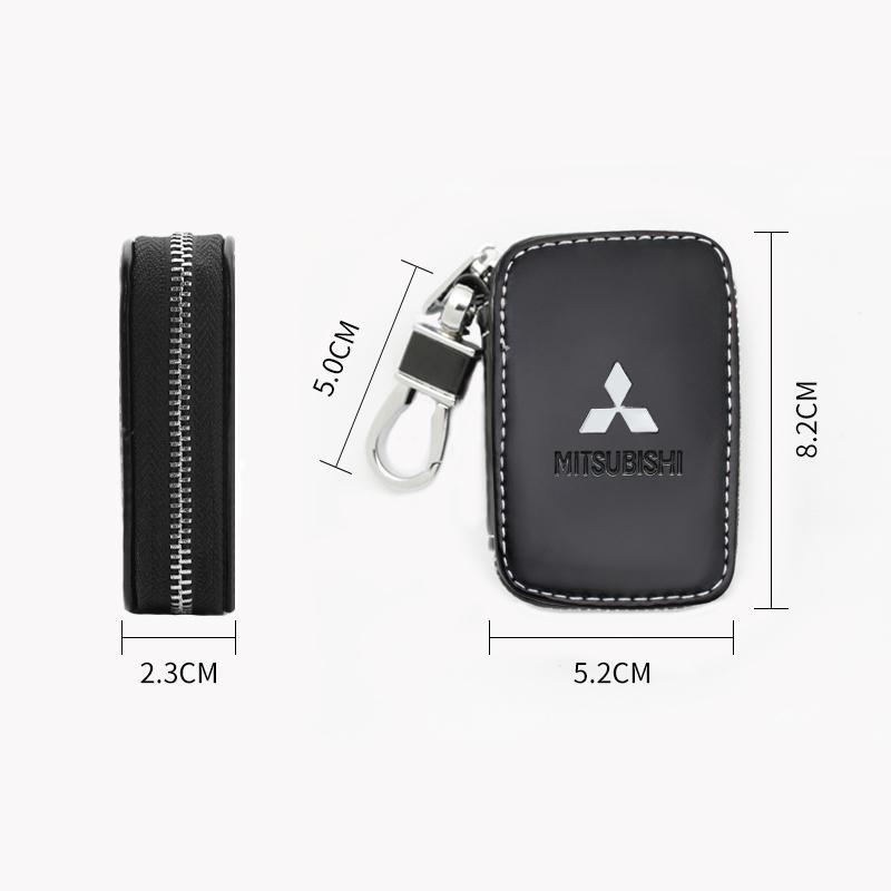 For Mitsubishi ASX Lancer Pajero Outlander Colt Galant L200 Ralliart PU Leather Key Wallet Car Key Bag Multi Function Key Caseor