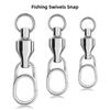 1Pc Stainless Steel Bearing Swivel Oval Split Rings Hooked Snap Rolling Swivel Lure Connector Fishing Accessories