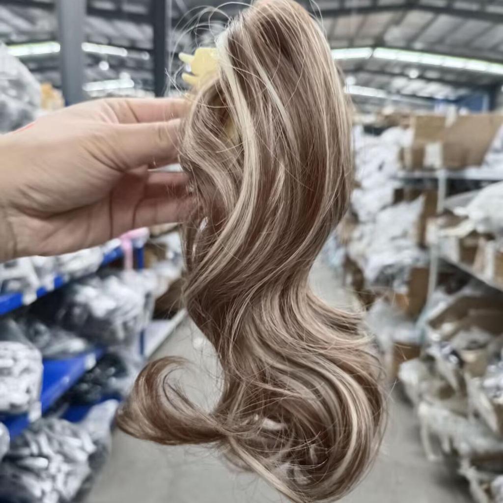 Парик «конский хвост» с большой заколкой, коса из натурального синтетического волокна, модный пушистый короткий хвост с большой волной