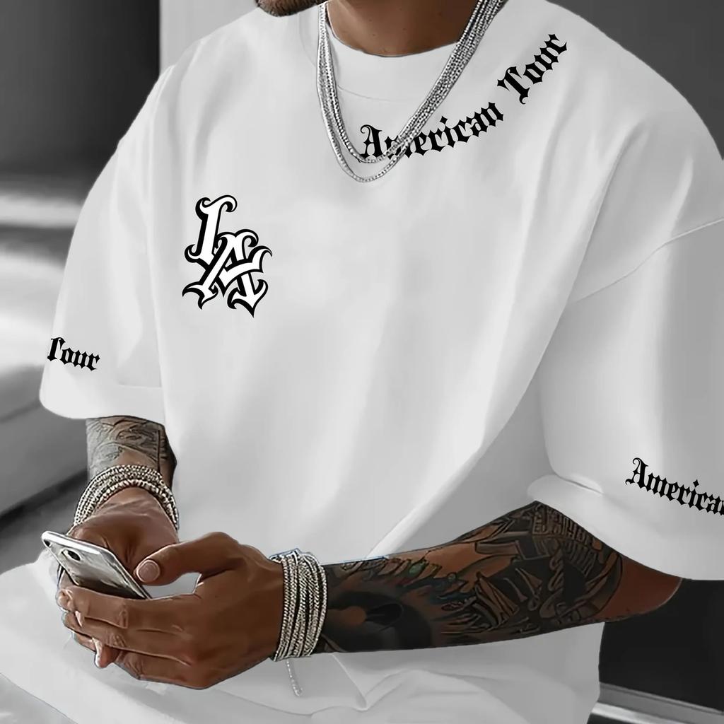 XXS-6XL Большие размеры Мужская футболка с буквенным принтом Летняя повседневная свободная мужская одежда Топы с коротким рукавом Футболки Пуловер