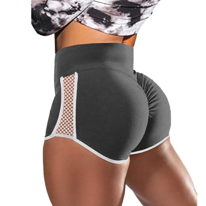 Women Sports Shorts Sexy High Waist Hip Lift Abdomen Tightening Hollow Out Push Up Yoga Shorts