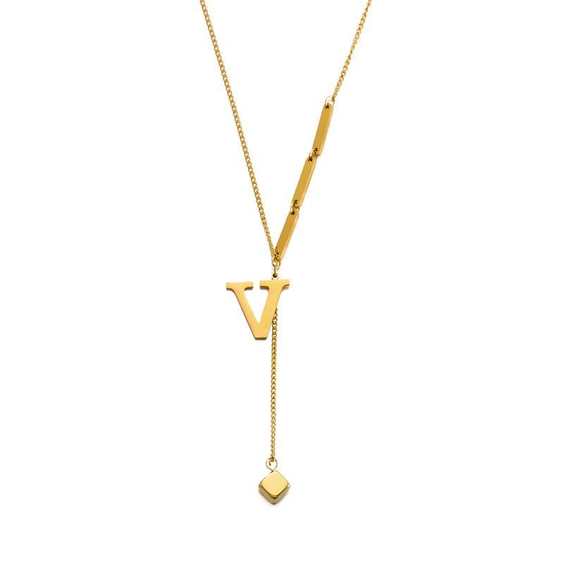 Ожерелье-подвеска с буквой от A до Z из нержавеющей стали 316L для женщин, цепочка, алфавит, ключичное ожерелье, подарок на день рождения