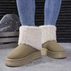 New Faux Fur Non-Slip Snow Boots Women Winter Thicken Plush Platform Ankle Boots Woman Soft Sole Keep Warm Cotton-Padded Shoes