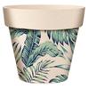 [A2153] - 'Tropical' Bamboo Plant Pot Green Beige - 95x84 Mm
