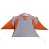 Dome Family Tent for 6 Persons Grey and Orange Waterproof