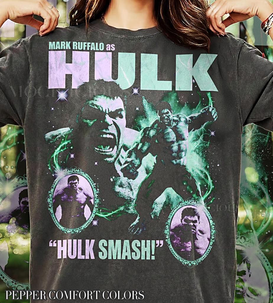 Mark Ruffalo as Hulk Vintage 90s Graphic Tee, Hulk Smash M4rvel Shirt, Superhero Retro Streetwear, Incredible Gift