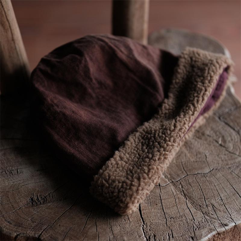 Johnature Женская винтажная теплая шерстяная шапка пэчворк с красным цветочным узором