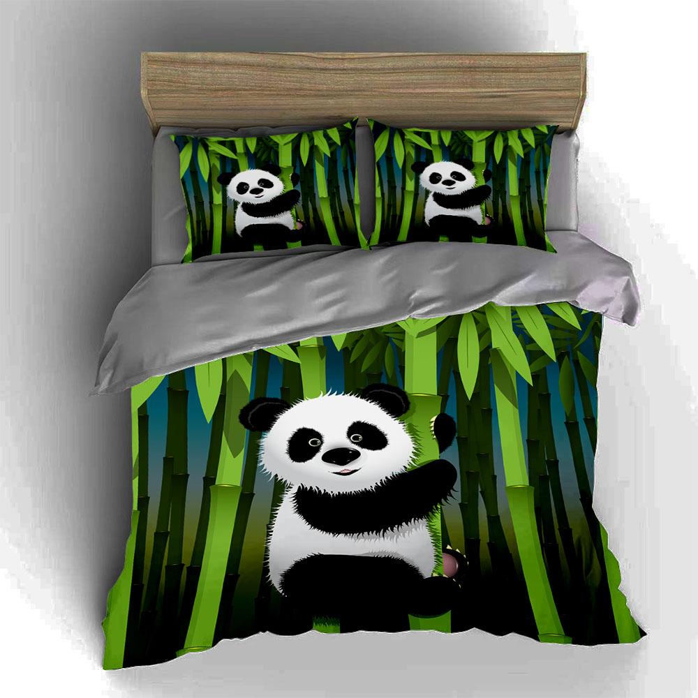 Panda bamboo design. Bedding Duvet cover sets Duvet covers Pillowcases gifts (1 * Duvet Cover 2 * Pillowcases, without duvet insert)