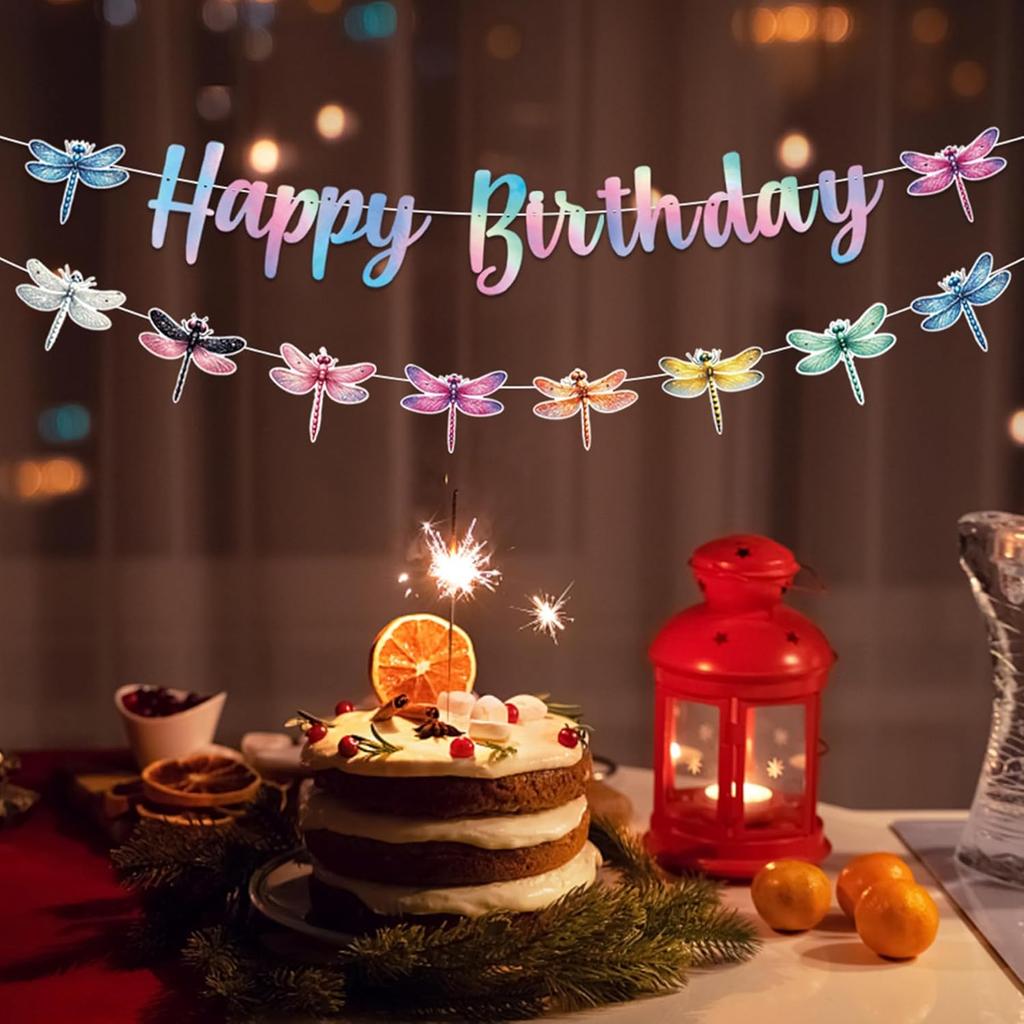 9 Pcs Dragonfly Hanging Swirls 2 Pcs ect Birthday Banners for Dragonfly Party Decorations Dragonfly Birthday Party Supplies