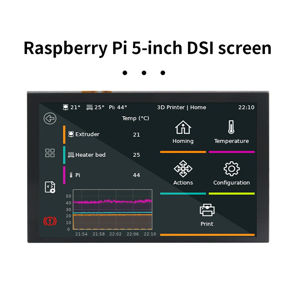 5-дюймовый сенсорный монитор, совместимый с платой Raspberry Pi, 800x480 DSI IPS LCD Display, 5 точек