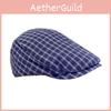 Punk Inspired Grid Beret Cap For Women Summer Streetwear With Sun Protection And Short Brim