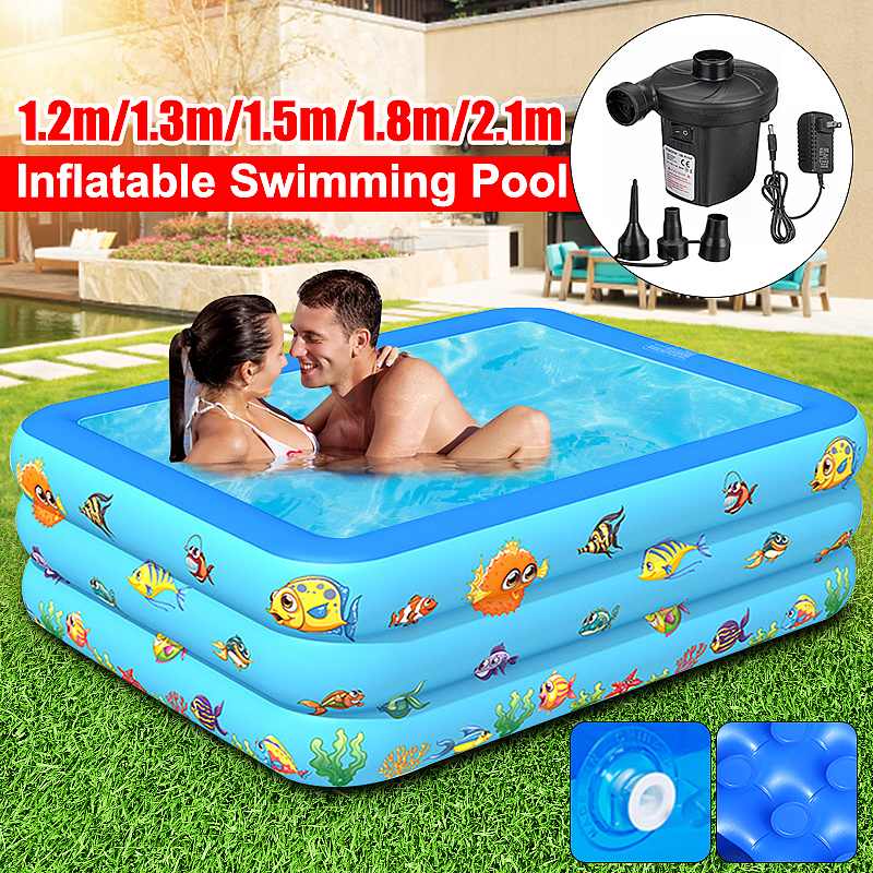 Inflatable Swimming Pool Square Swimming Pool Children Inflatable Pool Bathing Tub Baby Kid Home Outdoor Large Swimming