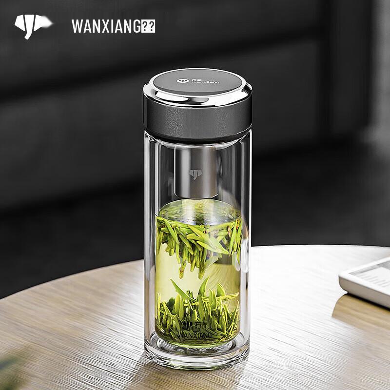 Wanxiang Double-Walled Glass Water Bottle