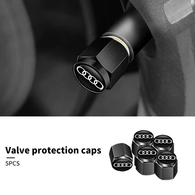 New 4Pcs Car Wheel Tire Valve Caps Air Stem Covers Accessories For 1s S RS Line S7 S8 S5 S6 Quattro RS3 RS4 A6 A7 A8 QRS5 RS6