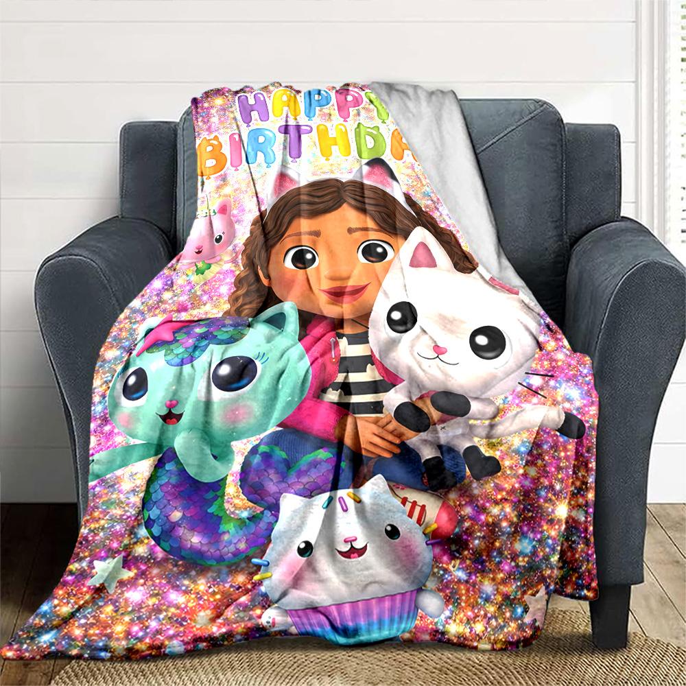 Gabby's Dollhouse Blanket Ultra-Soft Suitable for Office Chair Picnics Sofa Four Seasons Multipurpose Digital Print Birthday Christmas Gift Blanket