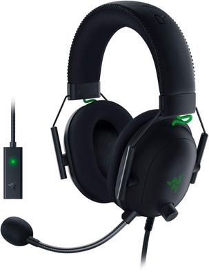 Razer Игровая гарнитура BlackShark V2 со звуковой картой USB. Аналоговая USB-гарнитура с 3D-звуком THX. Запатентованная технология. Титановое покрытие. 50-мм драйвер. Однонаправленный.