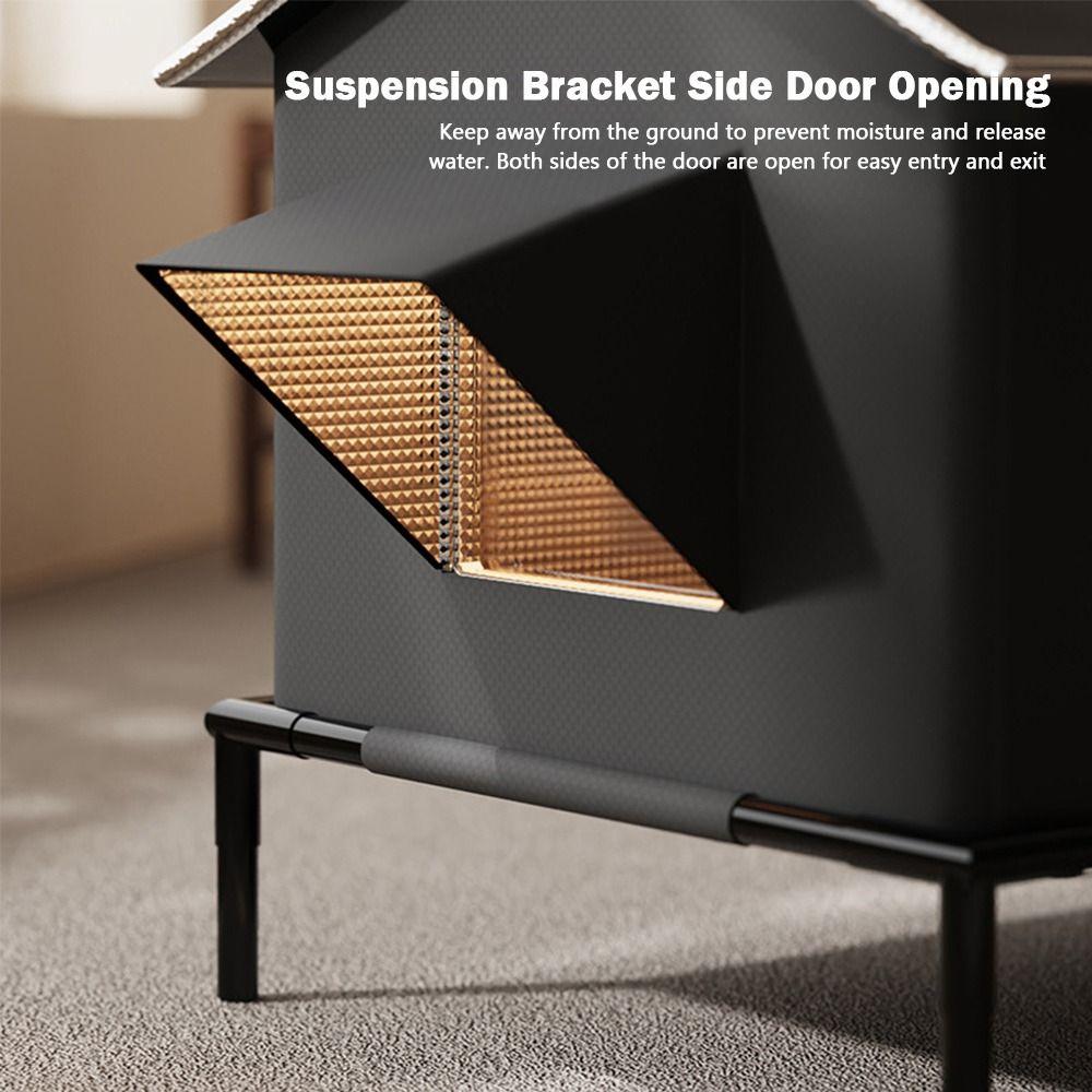 Keep Warm Outdoor Cat House Heat-Absorbing Long-lasting Temperature Lock Stray Cat Tent Closed Waterproof Kitty Shelter