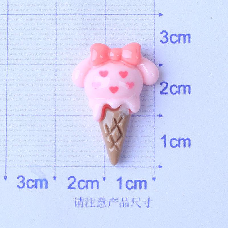 10 Pcs New Cute Bright Surface Cartoon Animal Ice Cream Resin Scrapbook Diy Jewelry Wedding Hairpin Accessories A84