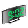 LED Alarm Clock 7'' Mirror Electronic Clock Large Scree Curved Digital Alarm Clock with 5-Min Snooze for Home Bedroom Office2