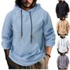 Мужская уличная повседневная льняная толстовка с капюшоном