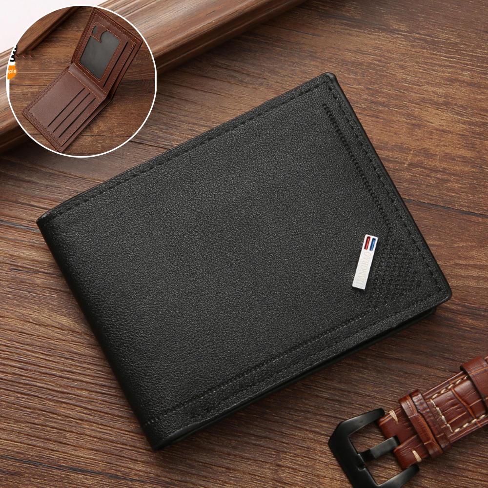 Кожа PU RFID Кошелек Мужской Тонкий Вертикальный Кошельки Черный Тонкий Короткий Держатель для ID и Кредитных Карт Минималистичный Мужской Коричневый Кошелек для Денег